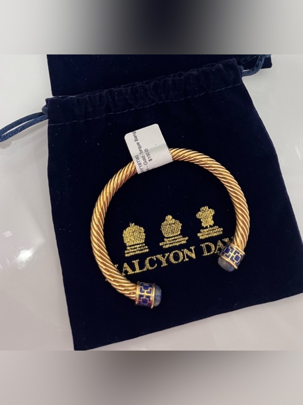 (ONE) Halcyon Days Gold-Tone Twisted Cuff Bracelet with Orange Accent ONE ONLY